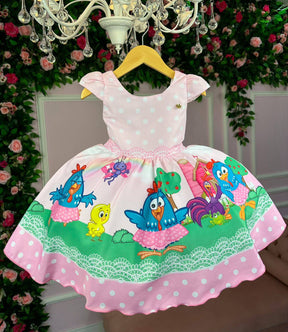 Vestido Infantil Temáticos Kids Galinha Pintadinha - Leveza e Elegância para Meninas | Bebeloo Kids