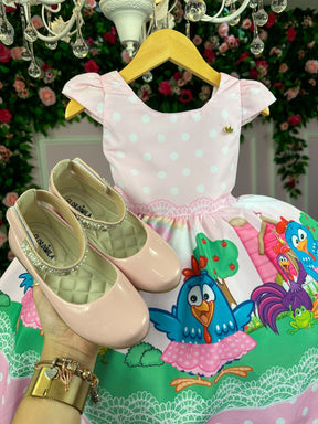 Vestido Infantil Temáticos Kids Galinha Pintadinha - Leveza e Elegância para Meninas | Bebeloo Kids