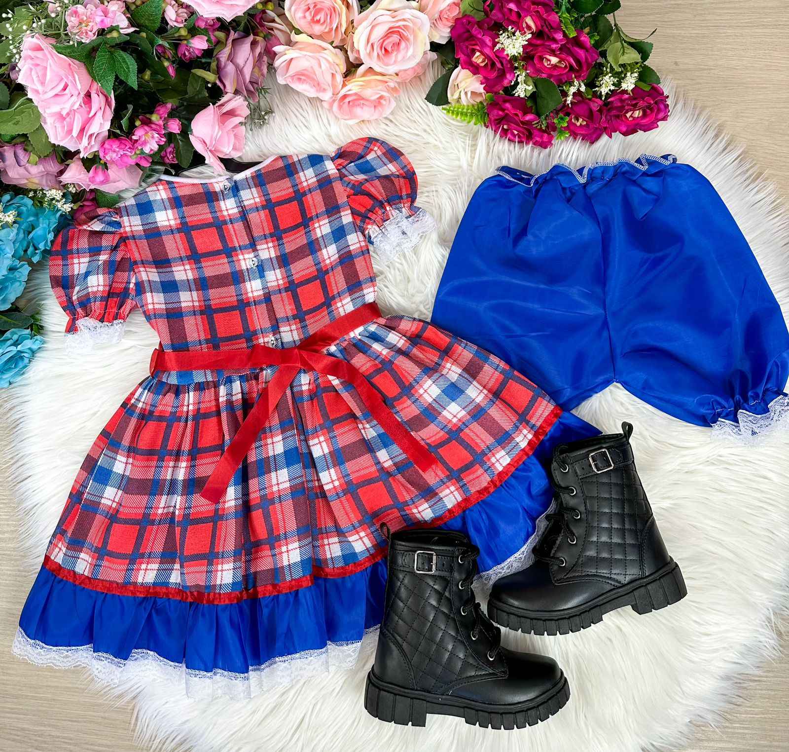 Vestido Junino Modelo 3 com Estampas e Cores Variadas TAMANHO:2 - Leveza e Elegância para Meninas | Bebeloo Kids