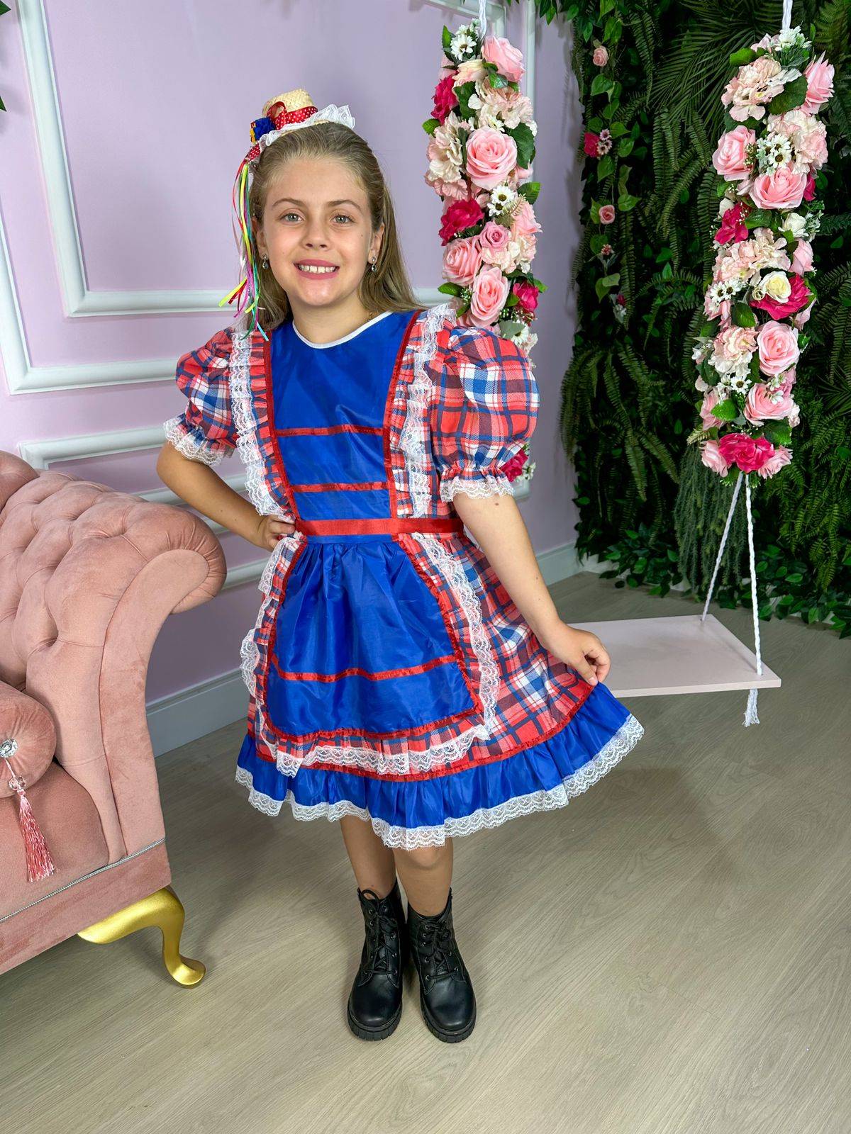 Vestido Junino Modelo 3 com Estampas e Cores Variadas TAMANHO:2 - Leveza e Elegância para Meninas | Bebeloo Kids
