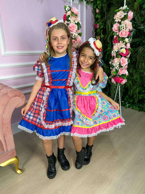Vestido Junino Modelo 3 com Estampas e Cores Variadas TAMANHO:2 - Leveza e Elegância para Meninas | Bebeloo Kids