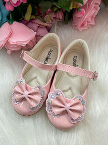 Sapatilha Flor Di MIla Baby Rosa Lacinho Strass - Diversão e Encanto para Brincar | Bebeloo Kids
