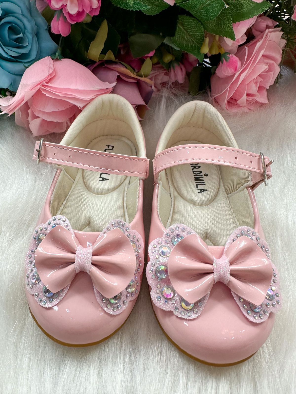 Sapatilha Flor Di MIla Baby Rosa Lacinho Strass - Diversão e Encanto para Brincar | Bebeloo Kids