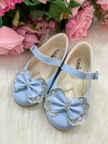 Sapatilha Flor Di MIla Baby Azul Bebe Lacinho Strass - Diversão e Encanto para Brincar | Bebeloo Kids
