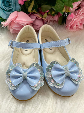 Sapatilha Flor Di MIla Baby Azul Bebe Lacinho Strass - Diversão e Encanto para Brincar | Bebeloo Kids