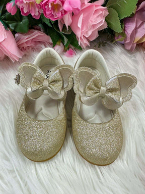 Sapatilha Flor Di MIla Baby Dourado Gliter - Diversão e Encanto para Brincar | Bebeloo Kids