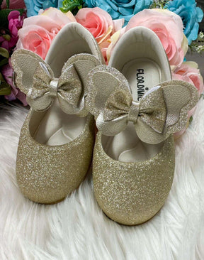 Sapatilha Flor Di MIla Baby Dourado Gliter - Diversão e Encanto para Brincar | Bebeloo Kids