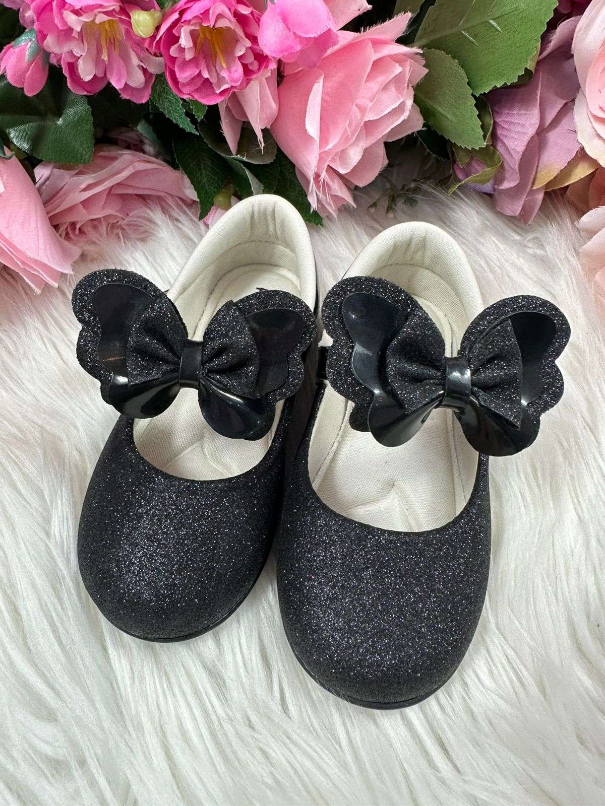 Sapatilha Flor Di MIla Baby Preto Gliter - Diversão e Encanto para Brincar | Bebeloo Kids