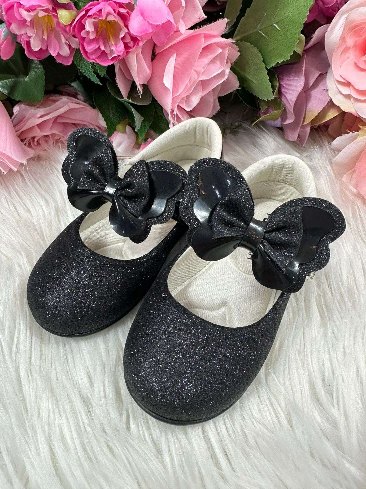 Sapatilha Flor Di MIla Baby Preto Gliter - Diversão e Encanto para Brincar | Bebeloo Kids