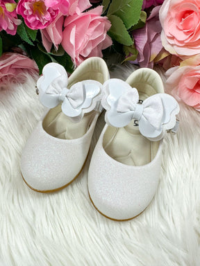Sapatilha Flor Di MIla Baby Branco Gliter - Diversão e Encanto para Brincar | Bebeloo Kids