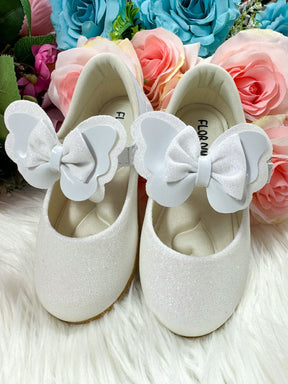Sapatilha Flor Di MIla Baby Branco Gliter - Diversão e Encanto para Brincar | Bebeloo Kids