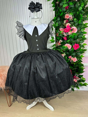 Vestido Marie Tematico Wandinha - Vandinha | Bebeloo Kids