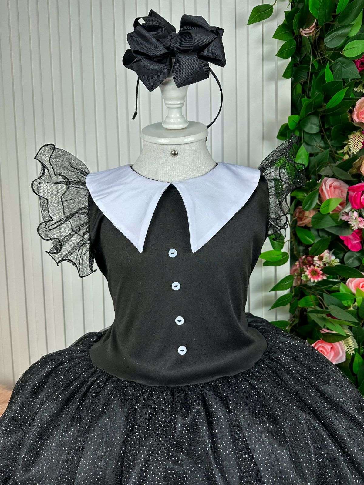 Vestido Marie Tematico Wandinha - Vandinha - Leveza e Elegância para Meninas | Bebeloo Kids