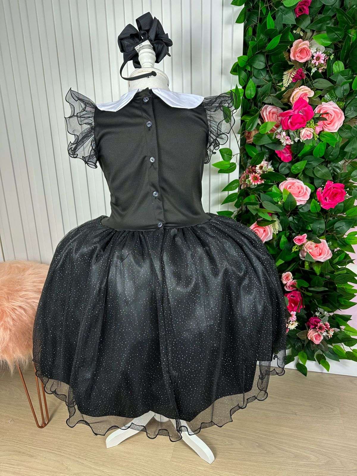 Vestido Marie Tematico Wandinha - Vandinha - Leveza e Elegância para Meninas | Bebeloo Kids