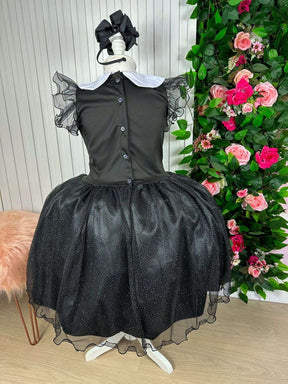 Vestido Marie Tematico Wandinha - Vandinha - Leveza e Elegância para Meninas | Bebeloo Kids