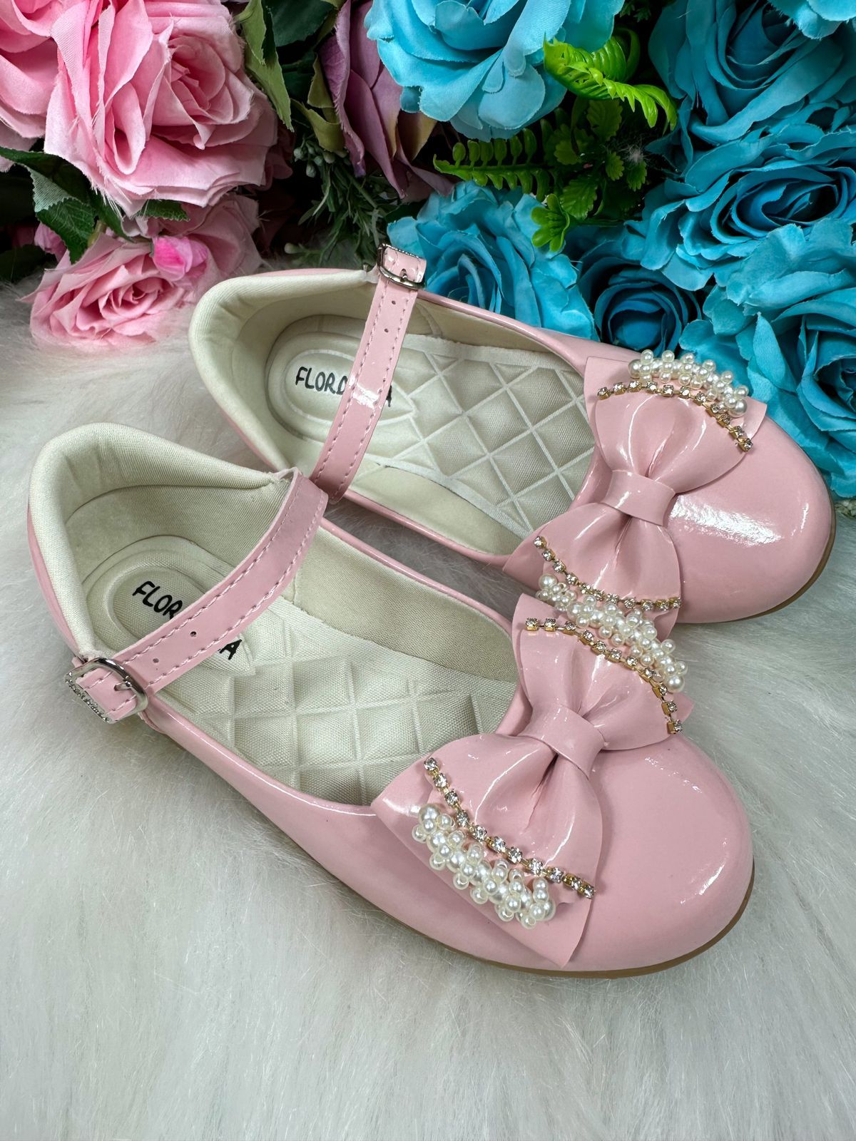 Sapatilha Flor Di Mila Rosa Bebe Perolas Neide - Diversão e Encanto para Brincar | Bebeloo Kids