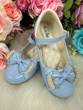 Sapatilha Flor Di Mila Azul Bebe Perolas Neide - Diversão e Encanto para Brincar | Bebeloo Kids