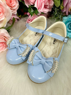 Sapatilha Flor Di Mila Azul Bebe Perolas Neide - Diversão e Encanto para Brincar | Bebeloo Kids