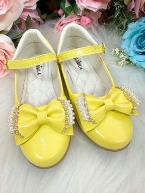 Sapatilha Flor Di Mila Amarela Perolas Neide | Bebeloo Kids