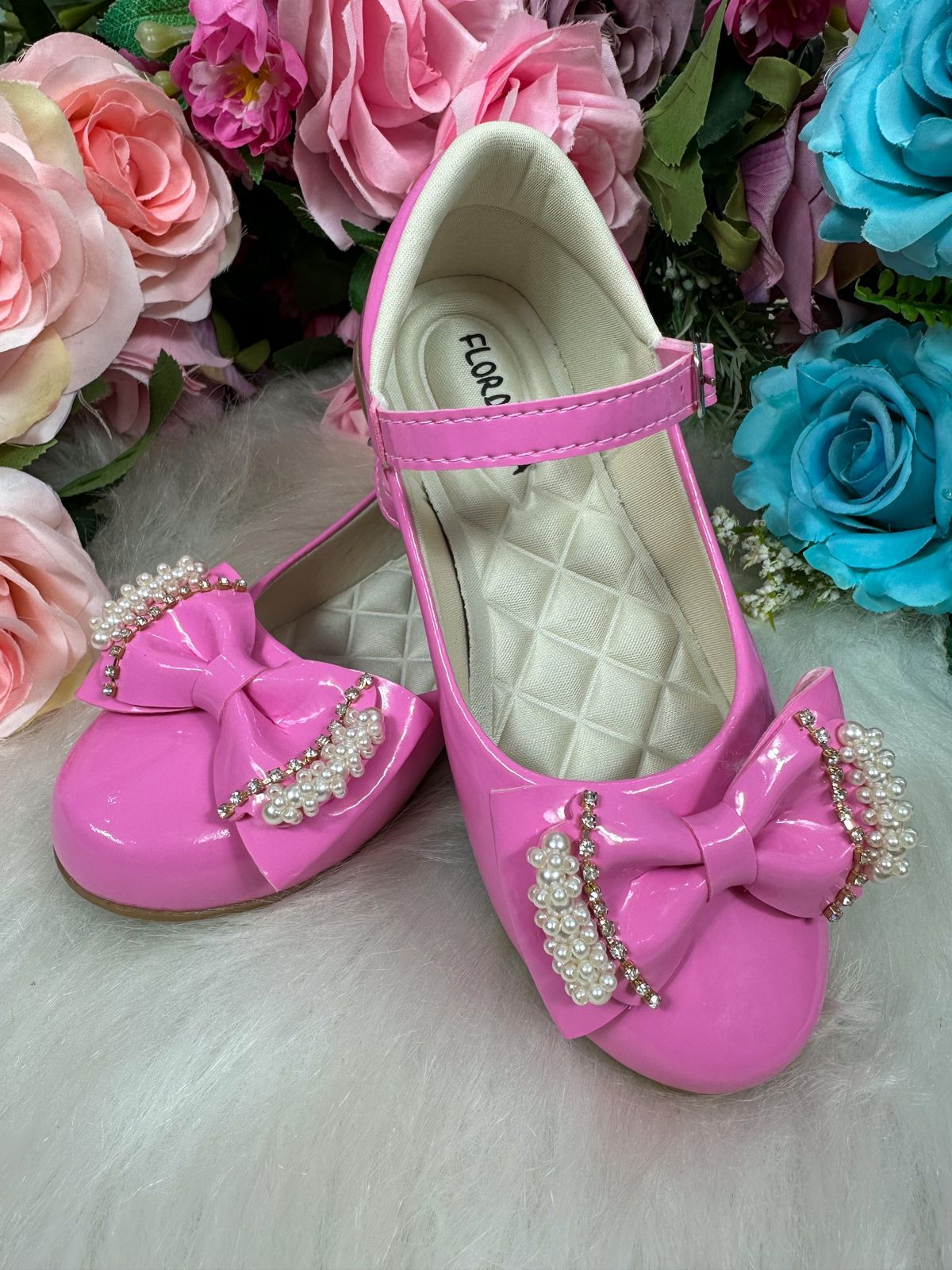 Sapatilha Flor Di Mila Rosa Chiclete Perolas Neide | Bebeloo Kids