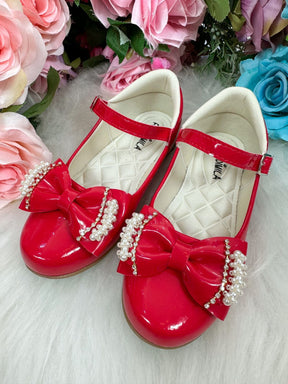 Sapatilha Flor Di Mila Vermelha Pérolas Neide | Bebeloo Kids