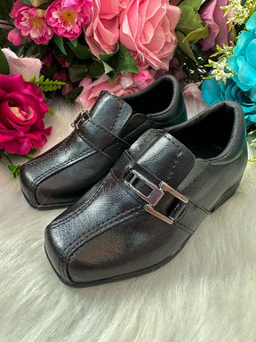 Sapato Social D Milan Preto Fosco - Passos Leves com Conforto | Bebeloo Kids