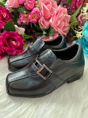Sapato Social D Milan Preto Fosco - Passos Leves com Conforto | Bebeloo Kids