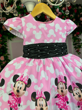 Vestido Tematico Luxo Minnie/Minie Rosa - Leveza e Elegância para Meninas | Bebeloo Kids