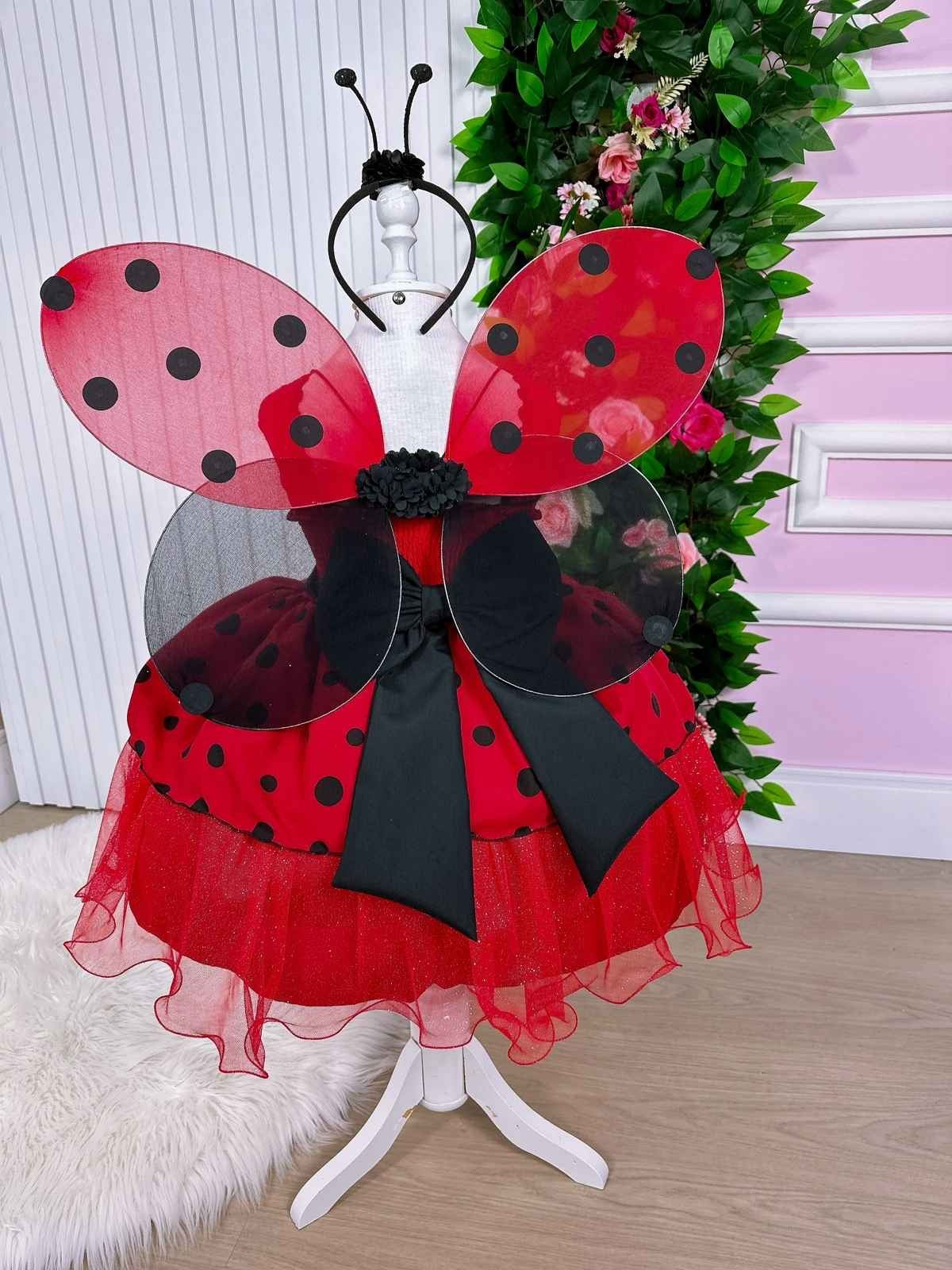 Vestido Tematicos Luxinho Joaninha - Leveza e Elegância para Meninas | Bebeloo Kids