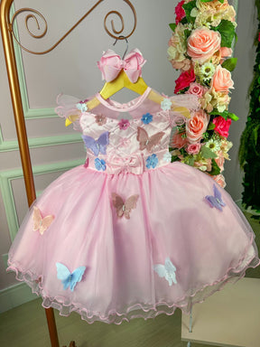 Vestido Marie Rosa Jardim Encantado Laço - Toque Delicado para Completar o Visual | Bebeloo Kids