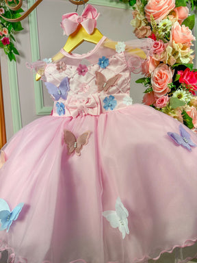Vestido Marie Rosa Jardim Encantado Laço - Toque Delicado para Completar o Visual | Bebeloo Kids