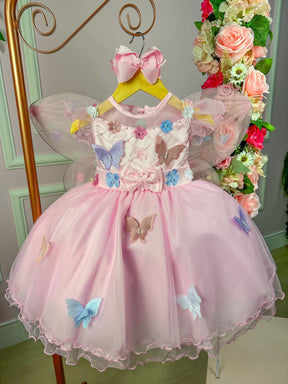 Vestido Marie Rosa Jardim Encantado Laço - Toque Delicado para Completar o Visual | Bebeloo Kids