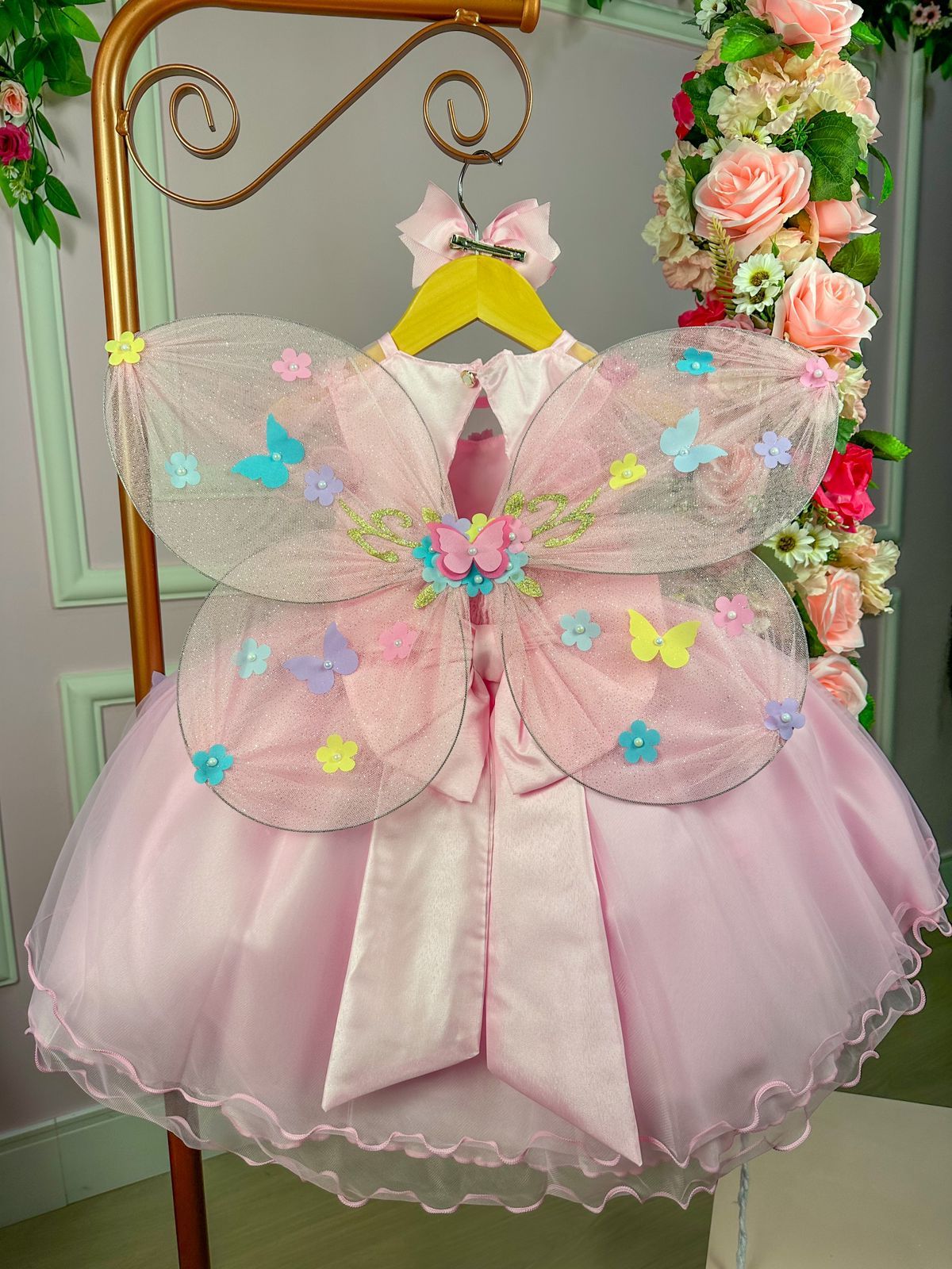 Vestido Marie Rosa Jardim Encantado Laço - Toque Delicado para Completar o Visual | Bebeloo Kids