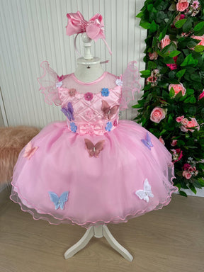 Vestido Marie Rosa Jardim Encantado Laço - Toque Delicado para Completar o Visual | Bebeloo Kids