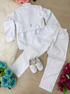 Conjunto Meninos Kanga Danilo Social Branco Colete - Estilo Delicado para o Dia a Dia | Bebeloo Kids
