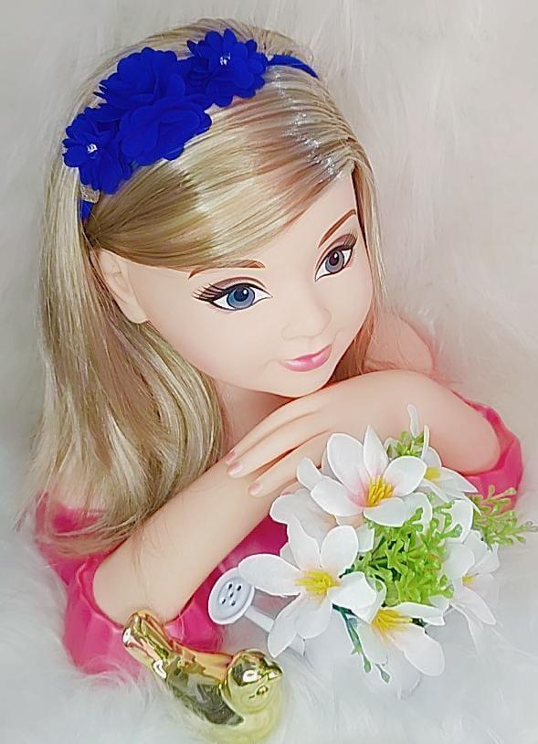 Faixa Flor e Strass Azul Royal - Charme e Delicadeza para os Cabelos | Bebeloo Kids