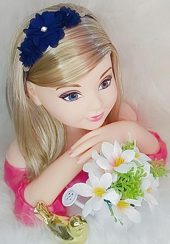 Faixa Flor e Strass Azul Petroleo - Charme e Delicadeza para os Cabelos | Bebeloo Kids
