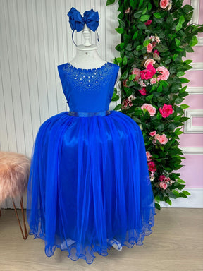 Vestido Enjoy Longo Regata Azul Royal - Leveza e Elegância para Meninas | Bebeloo Kids