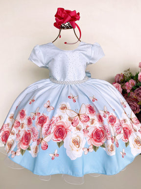 Vestido Giovanella /Giovanela Azul Bebe Borboletas - Leveza e Elegância para Meninas | Bebeloo Kids