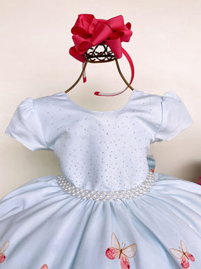 Vestido Giovanella /Giovanela Azul Bebe Borboletas - Leveza e Elegância para Meninas | Bebeloo Kids