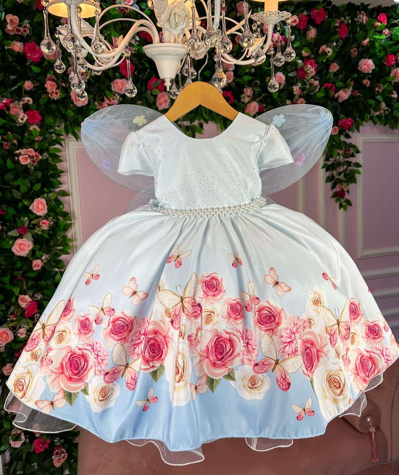 Vestido Giovanella /Giovanela Azul Bebe Borboletas - Leveza e Elegância para Meninas | Bebeloo Kids