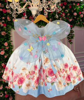 Vestido Giovanella /Giovanela Azul Bebe Borboletas - Leveza e Elegância para Meninas | Bebeloo Kids