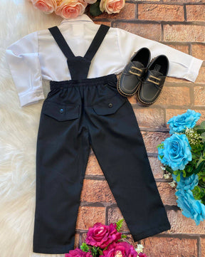 Conjunto Kanga Social Gustavo Preto Suspensorio - Estilo Delicado para o Dia a Dia | Bebeloo Kids