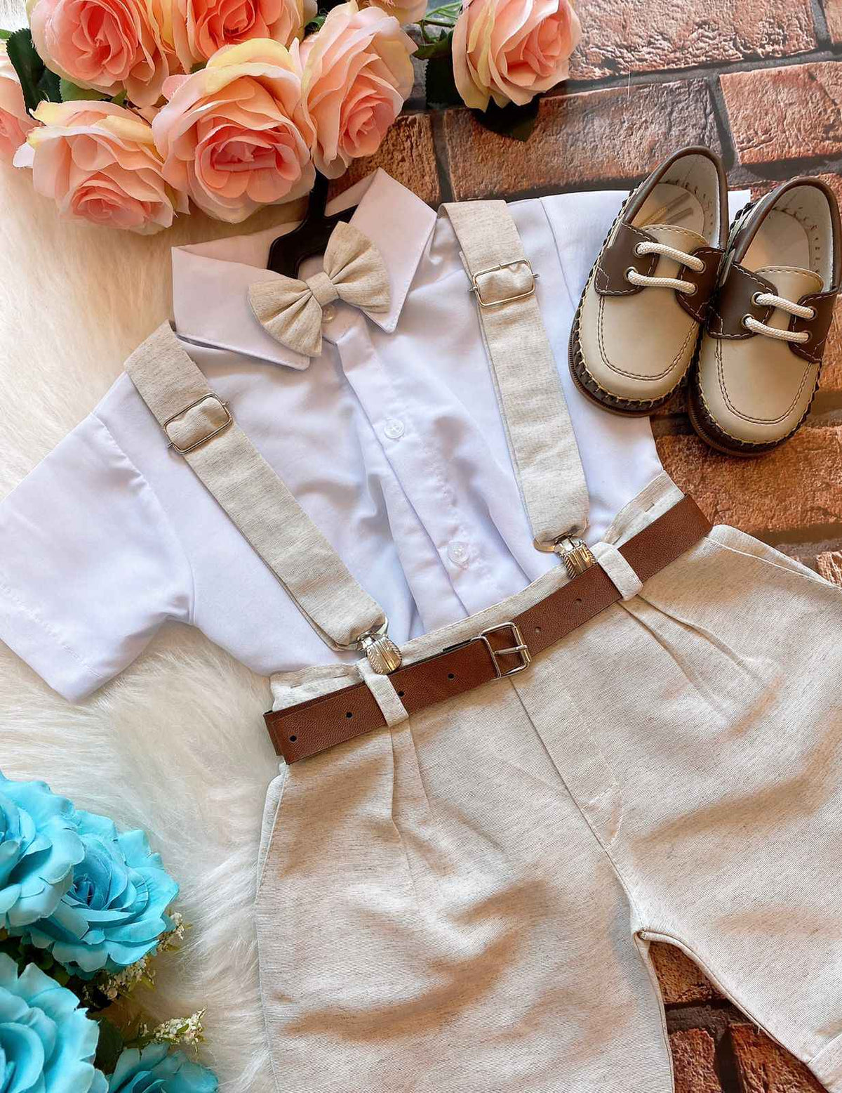 Conjunto Miss Cherry Social Linho Shorts Gustavo - Estilo Delicado para o Dia a Dia | Bebeloo Kids