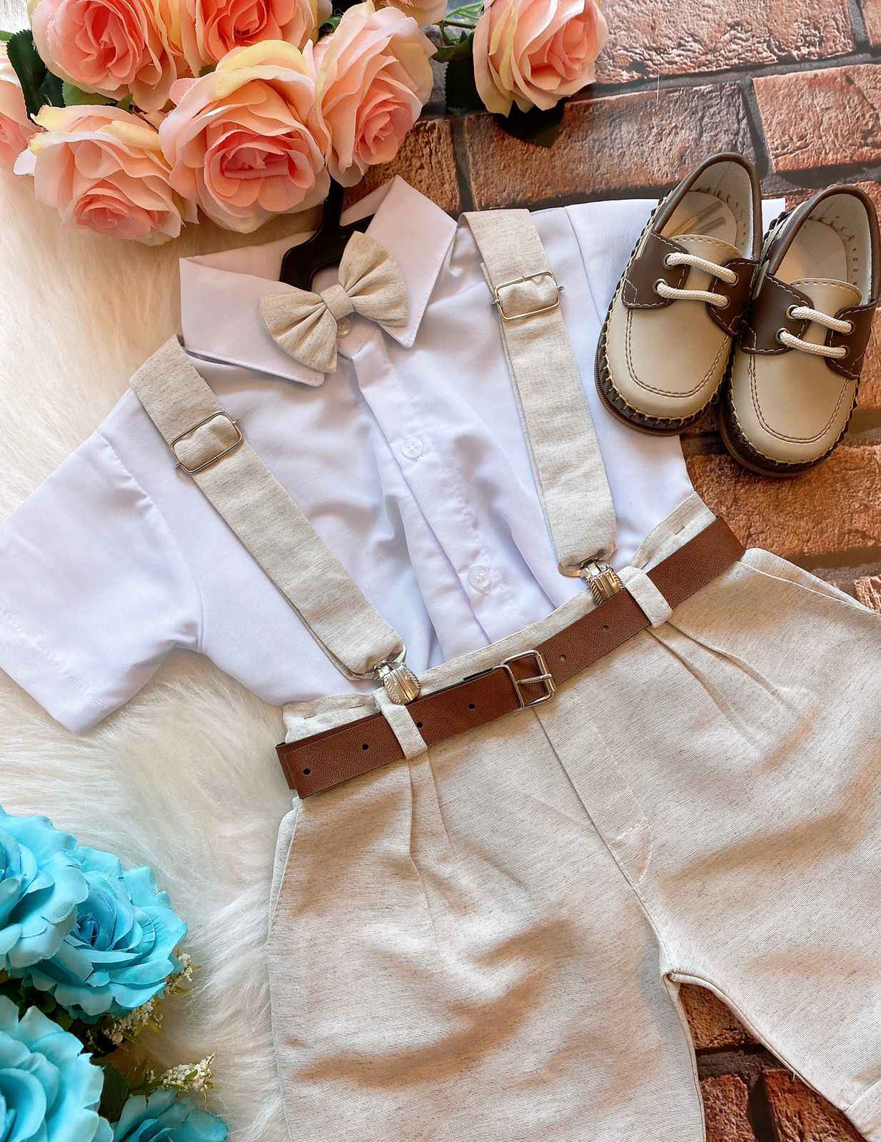 Conjunto Miss Cherry Social Linho Shorts Gustavo - Estilo Delicado para o Dia a Dia | Bebeloo Kids