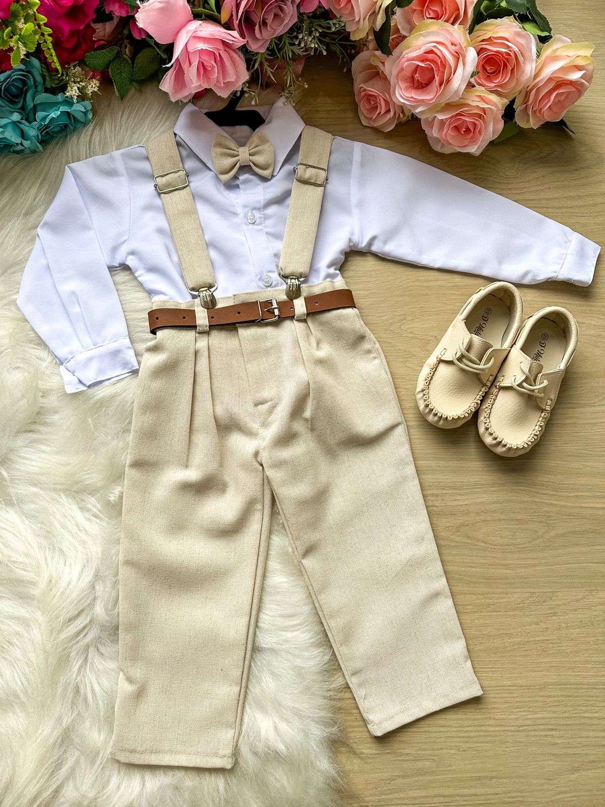 Conjunto Miss Cherry Meninos Social Linho Vitor - Estilo Delicado para o Dia a Dia | Bebeloo Kids