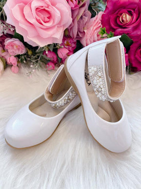 Sapatilha Flor di Mila Branco "Perolas" Luxo - Leveza e Charme para os Pezinhos | Bebeloo Kids