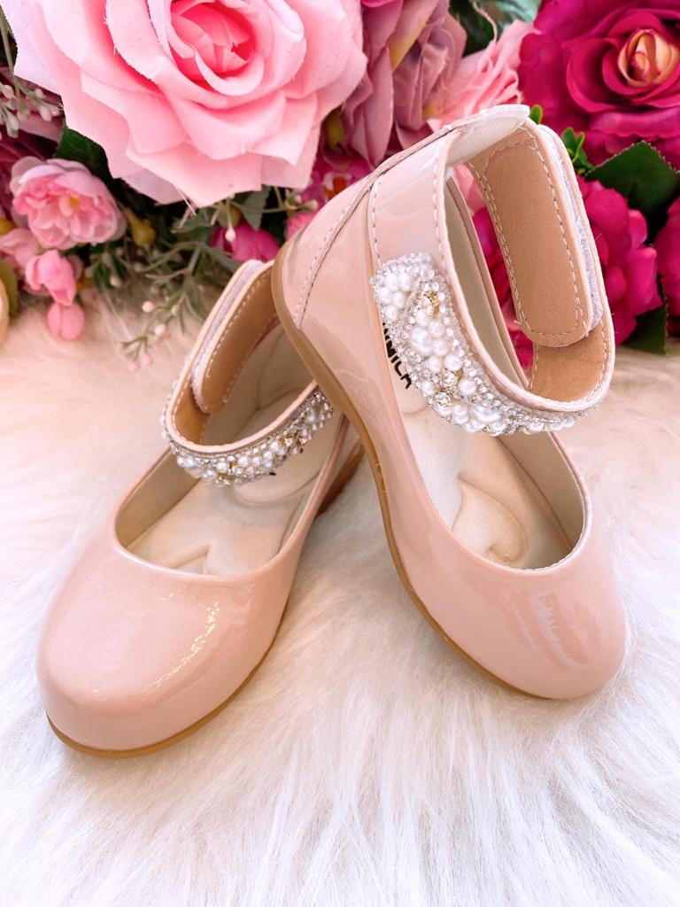 Sapatilha Flor di Mila Nude - Rose "Perolas" Luxo - Leveza e Charme para os Pezinhos | Bebeloo Kids