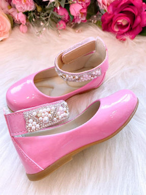 Sapatilha Flor di Mila Rosa Chiclete "Perolas" Luxo - Leveza e Charme para os Pezinhos | Bebeloo Kids