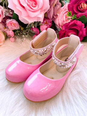 Sapatilha Flor di Mila Rosa Chiclete "Perolas" Luxo - Leveza e Charme para os Pezinhos | Bebeloo Kids